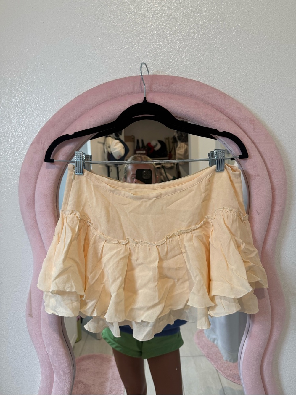 Reformation Ivory Ruffled Mini Skirt - Picture 3 of 4